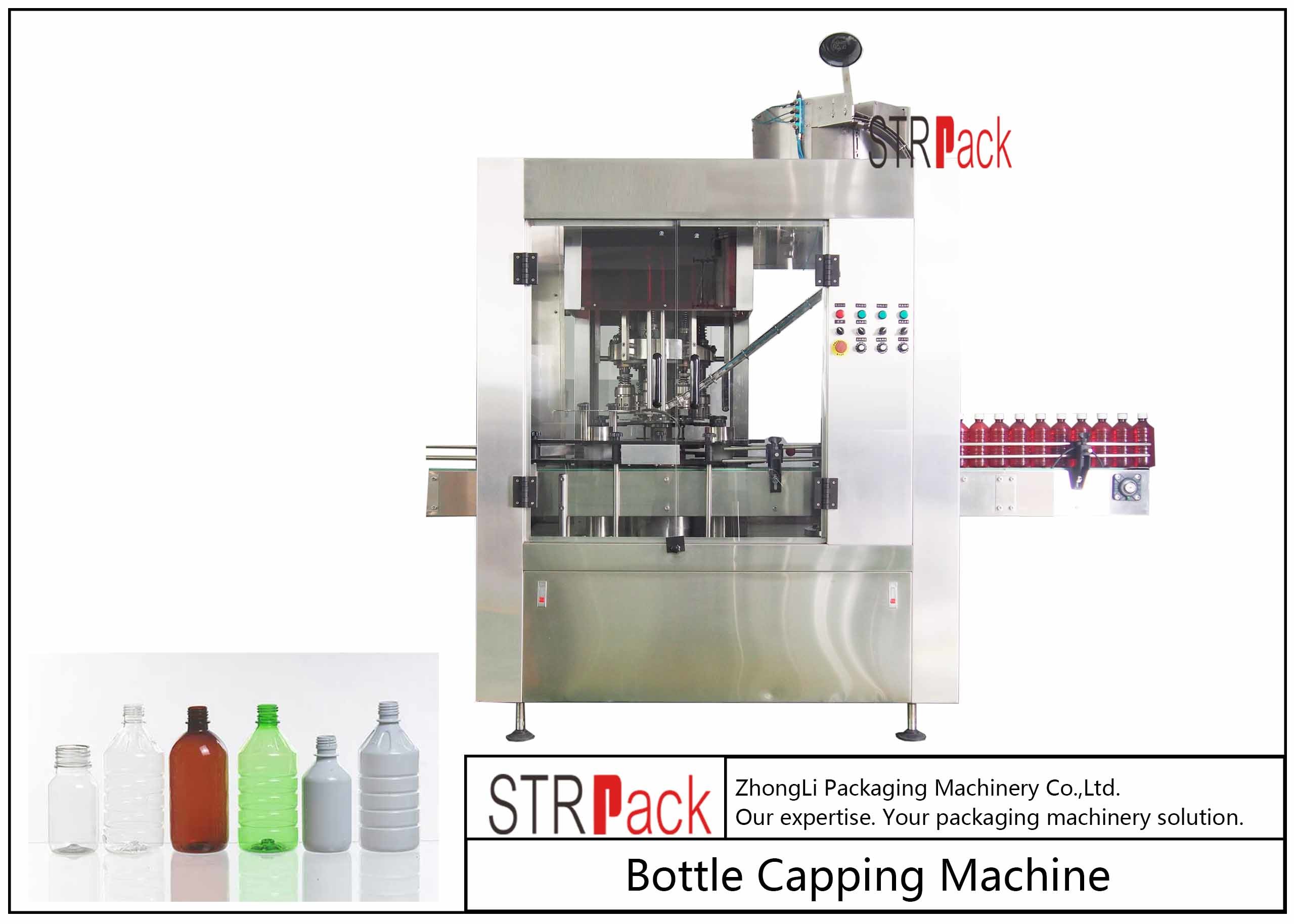 Alto Rate Rotary Bottle Capping Machine calificado para el pesticida 50ml-1L embotella CPM 120