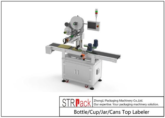 Máquina etiquetadora de botellas de 300 piezas por minuto, taza, tarro, latas, etiquetadora superior