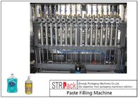 Máquina de rellenar líquida de gran viscosidad del pistón de 16 bocas para el jabón líquido 100ml-1L/la loción