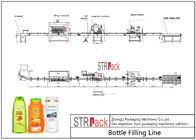 Línea de embotellamiento automática de Shampool con la máquina de rellenar serva, máquina que capsula, máquina de etiquetado auta-adhesivo de los lados dobles