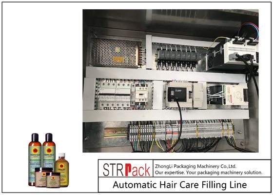 Línea de llenado de botellas de gel de ducha