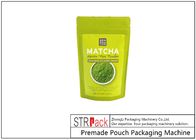 Bolsa de la cremallera de DoyPack del polvo del té verde de Matcha que empaqueta el terraplén y el sello de MachineRotary con el llenador del taladro para el polvo