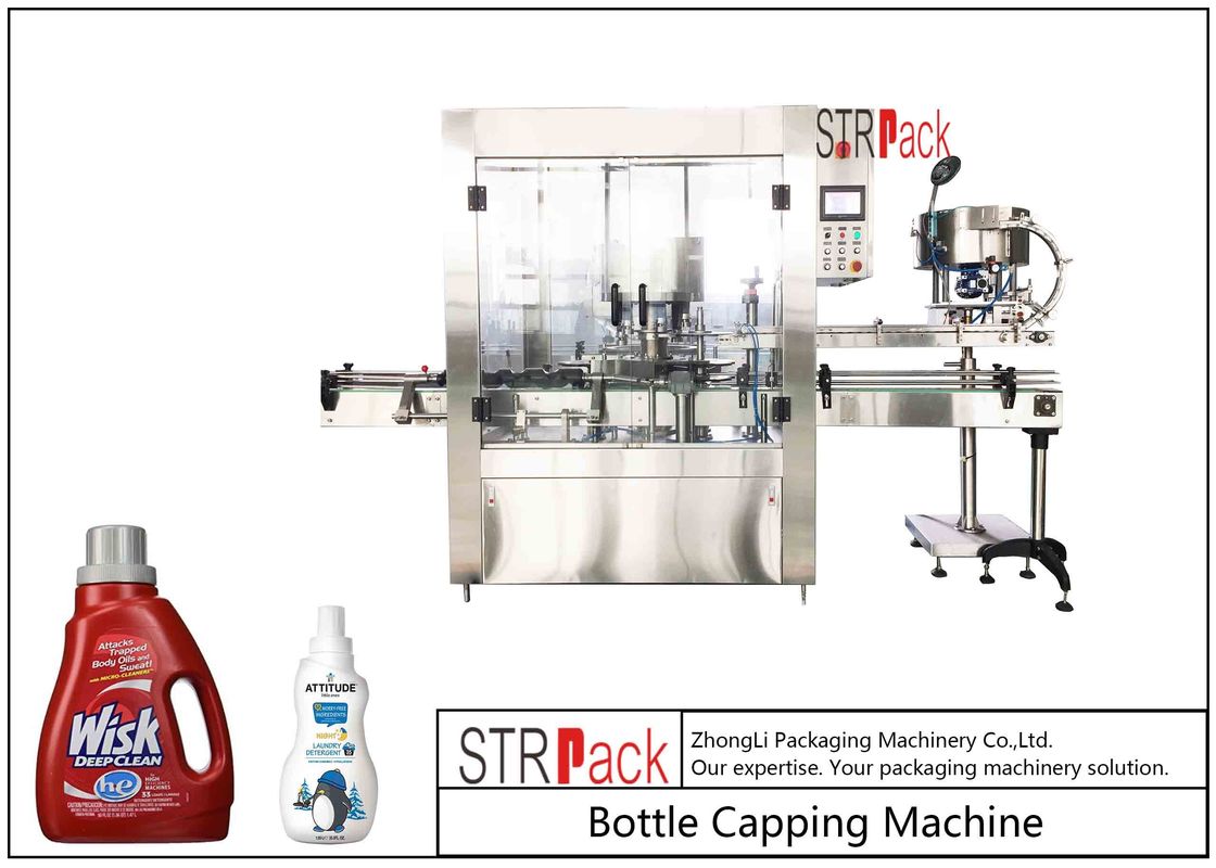 Máquina que capsula de la botella plástica de alta velocidad para la botella del limpiador del detergente para ropa